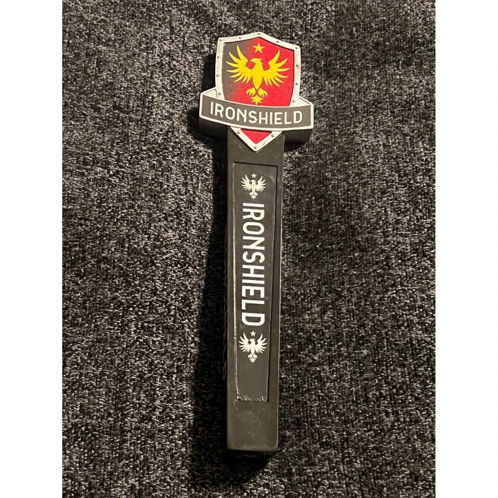 Ironshield Brewing Tap Handle Beer Pull Black Red Yellow Phoenix Shield